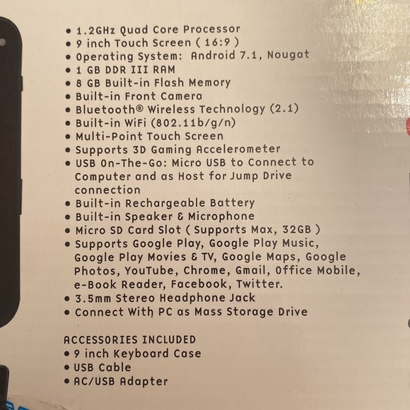 9 INCH TOUCH SCREEN TABLET - Picture 6 of 7